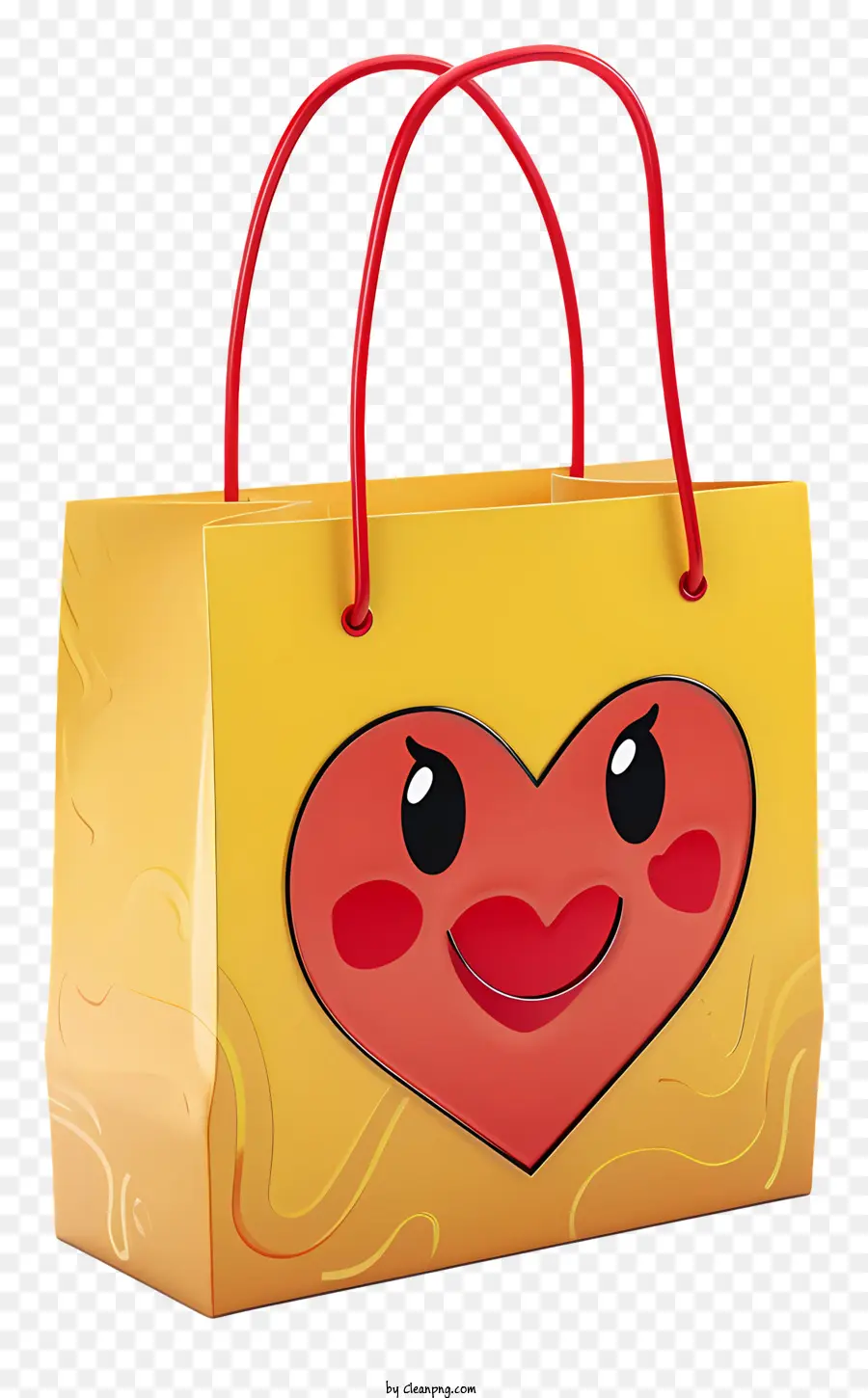 sacchetto - Borsa per la spesa dalla faccia a cuore con espressione sorridente