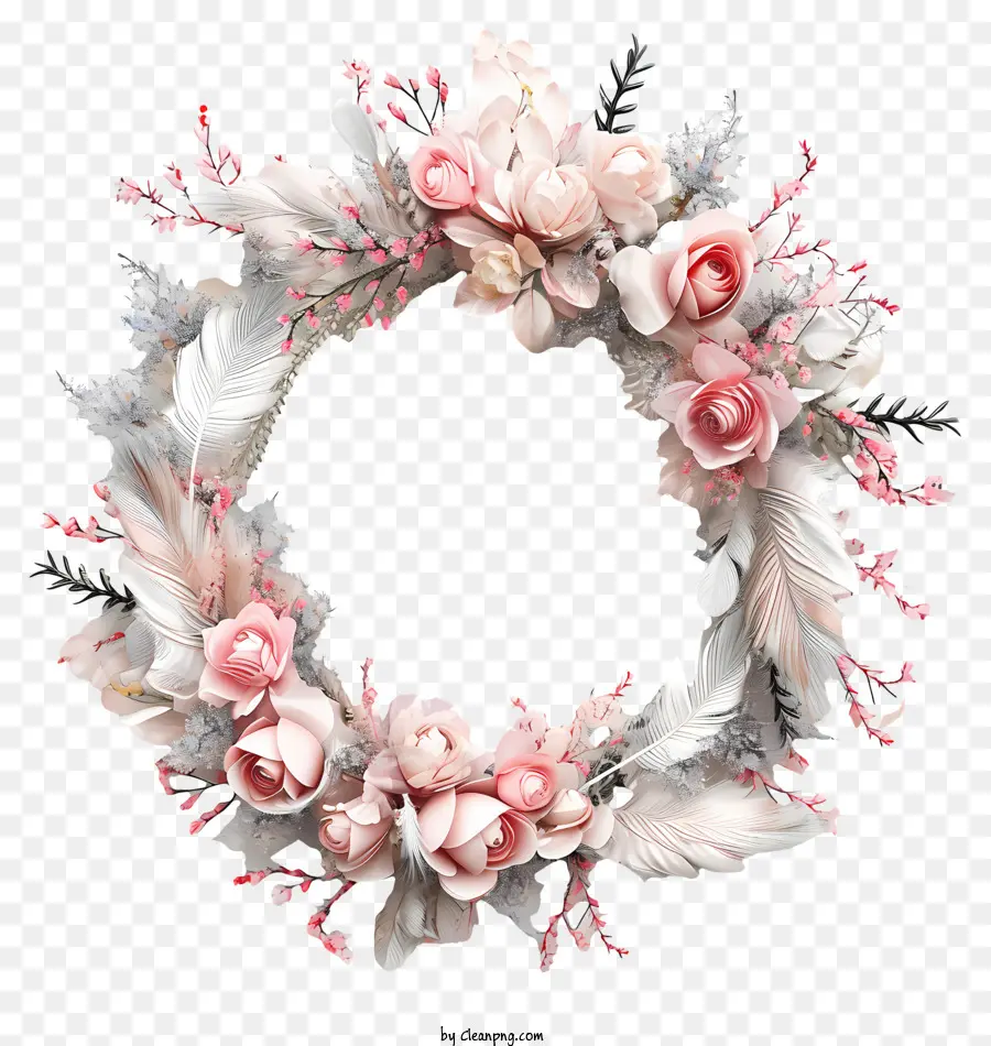 valentine wreath silk floral wreath pink flowers silk roses green leaves