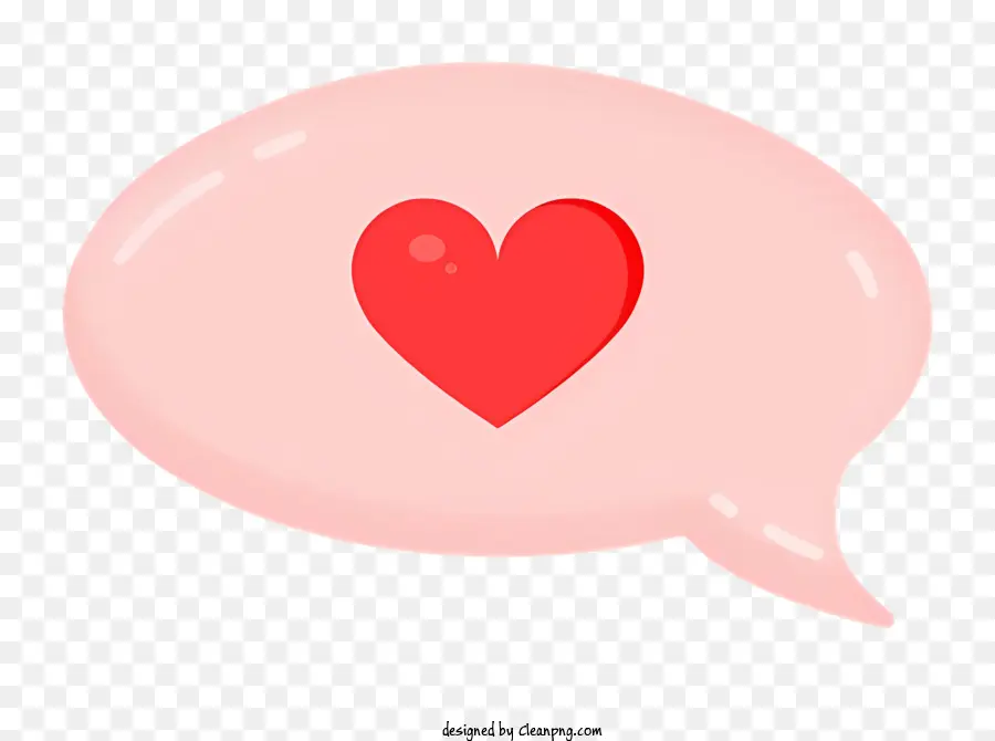 weiße Sprechblase - Sprachblase mit rosa Hintergrund, rotes Herz