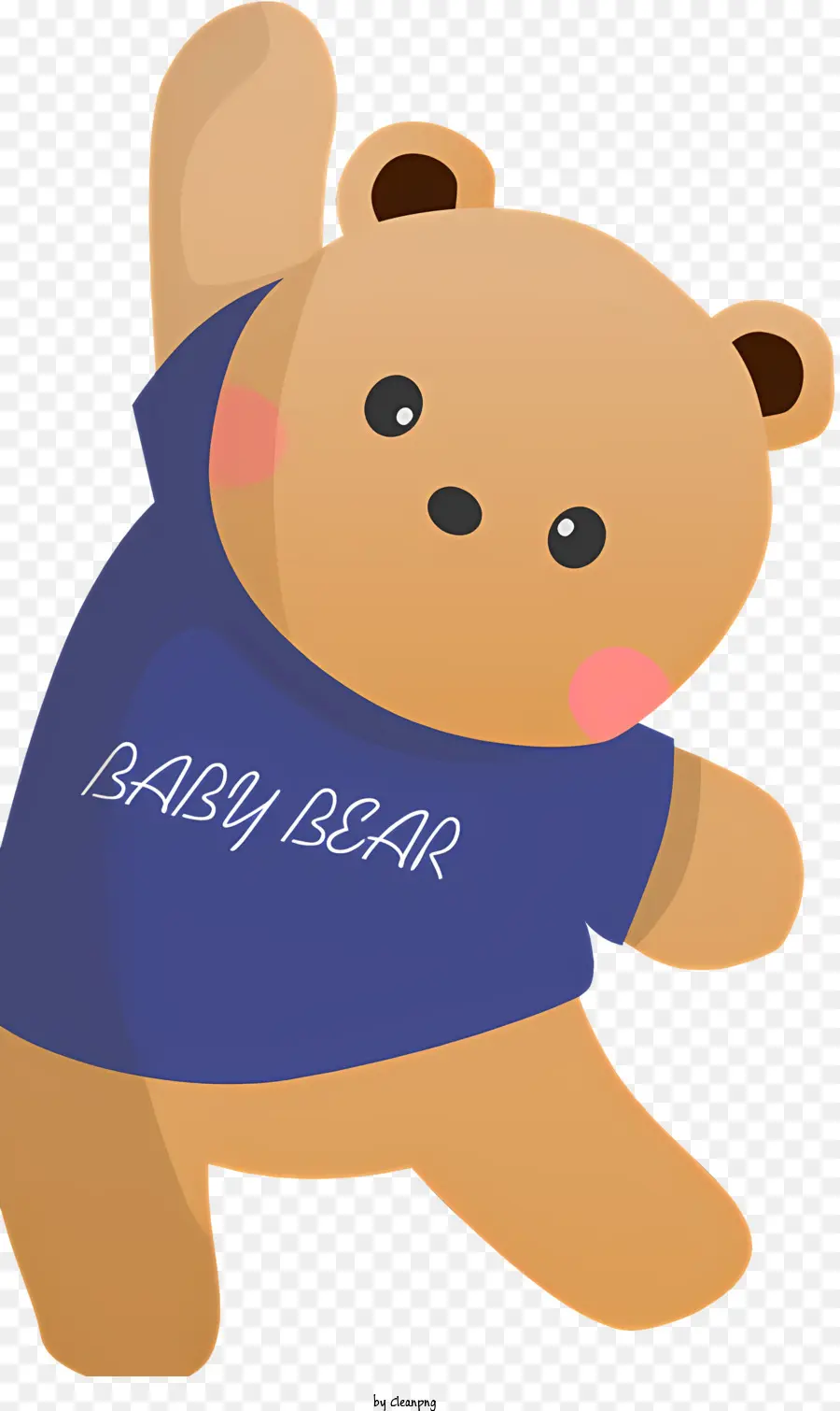 icon cartoon illustration brown bear blue t-shirt baby bear