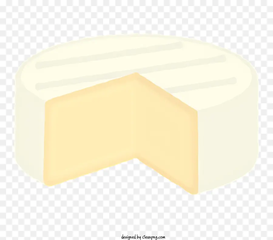 Lebensmittel Käse Halbkreis Runde Formscheibe - Scheibe Käse auf schwarzem Hintergrund