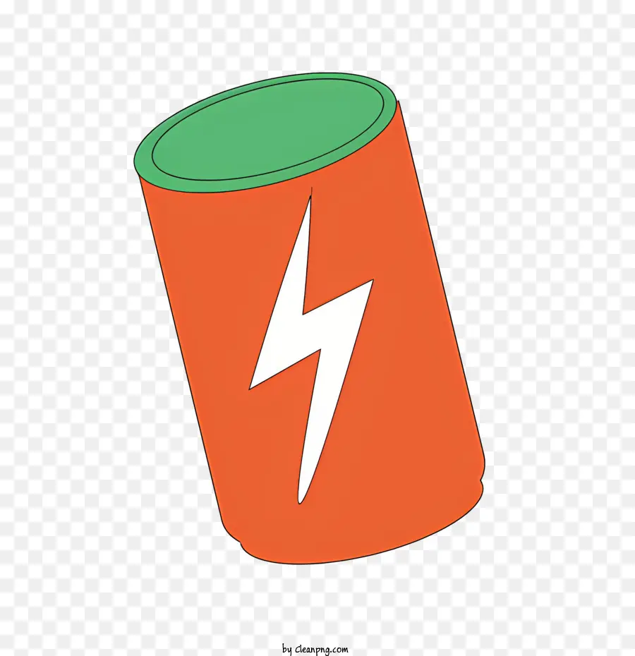 Icon Orange Can Green Lightning Bolt Metal có thể mở ra có thể - Màu cam kim loại với bu lông sét màu xanh lá cây
