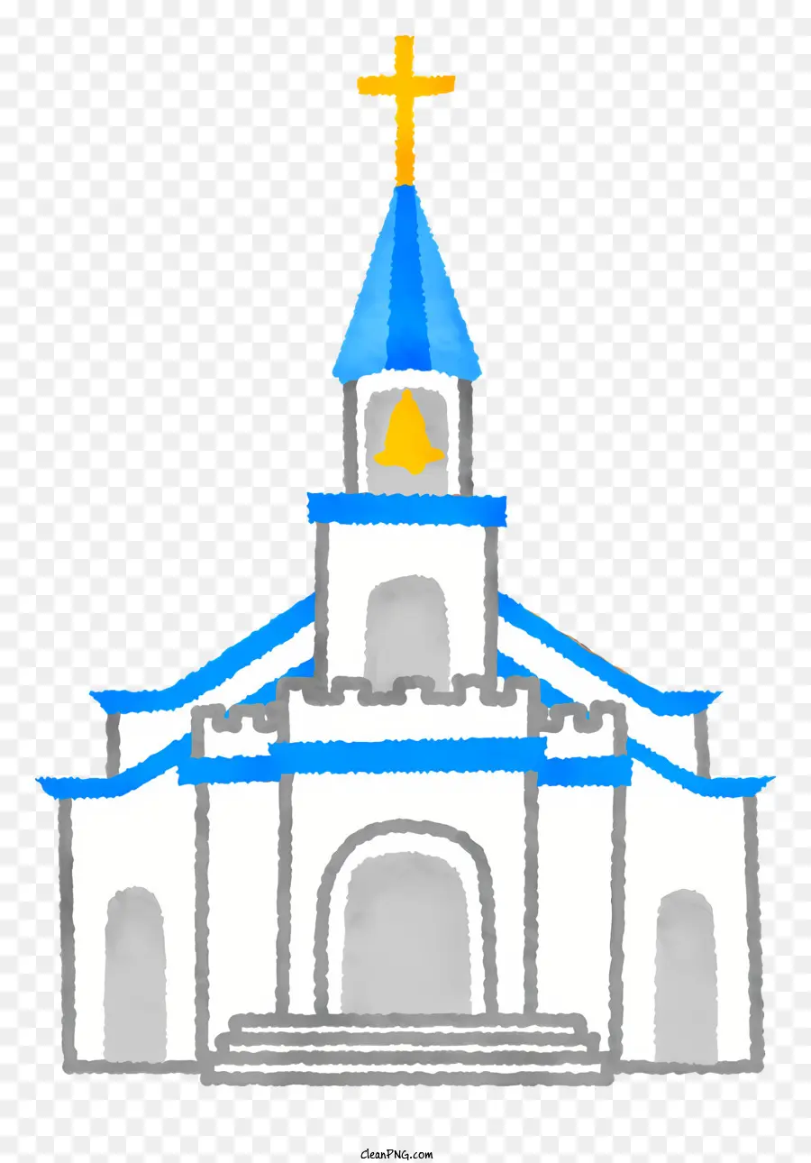 Chiesa Chiesa Spendi Orologio Torre Colpo - Chiesa a guglia alta con torre dell'orologio e croce