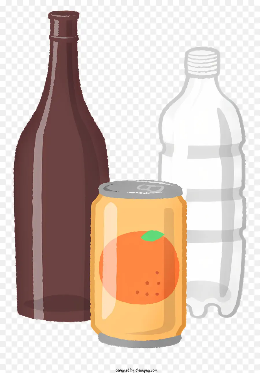 Đồ uống chai chứa chai nhựa màu cam soda - Ba hộp đựng soda màu cam với nhãn