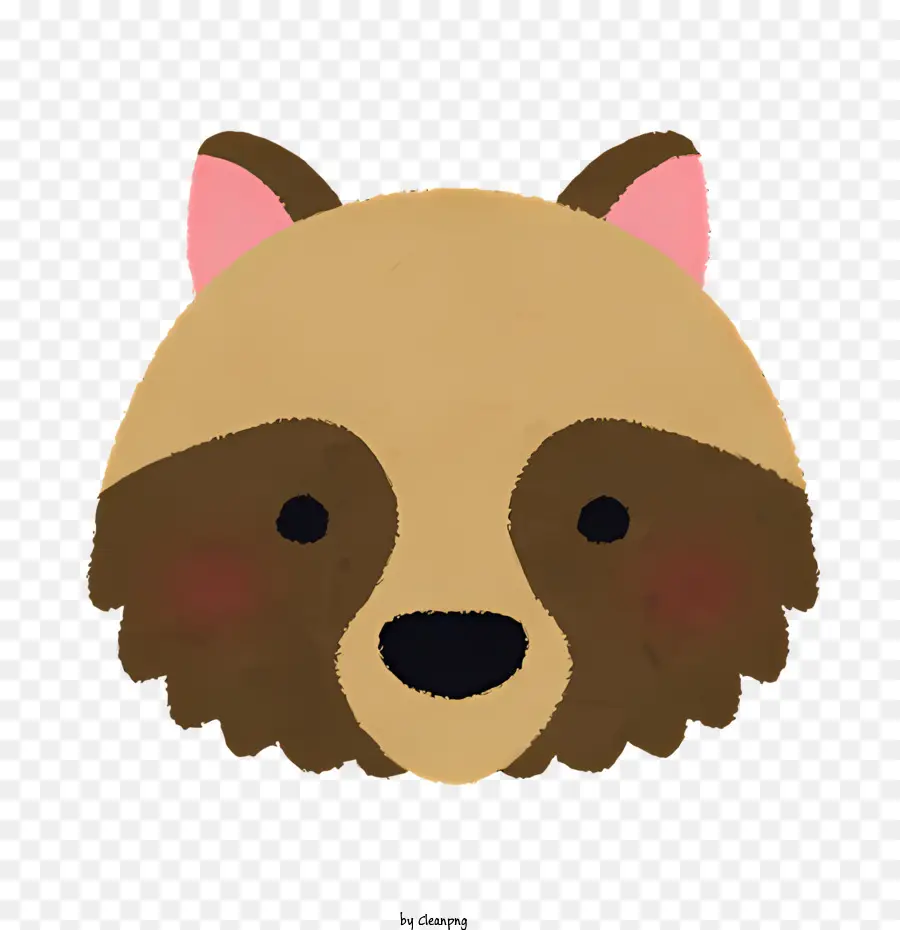 icona simpatica orso marrone pelliccia rosa Occhi rosa - Carino orso marrone con espressione e cappello amichevoli