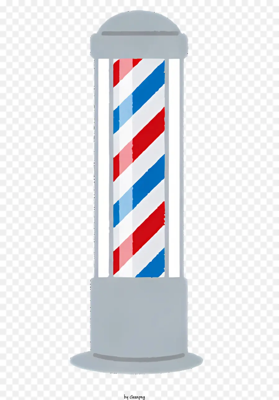 icon barber pole pole with mirror striped pole red