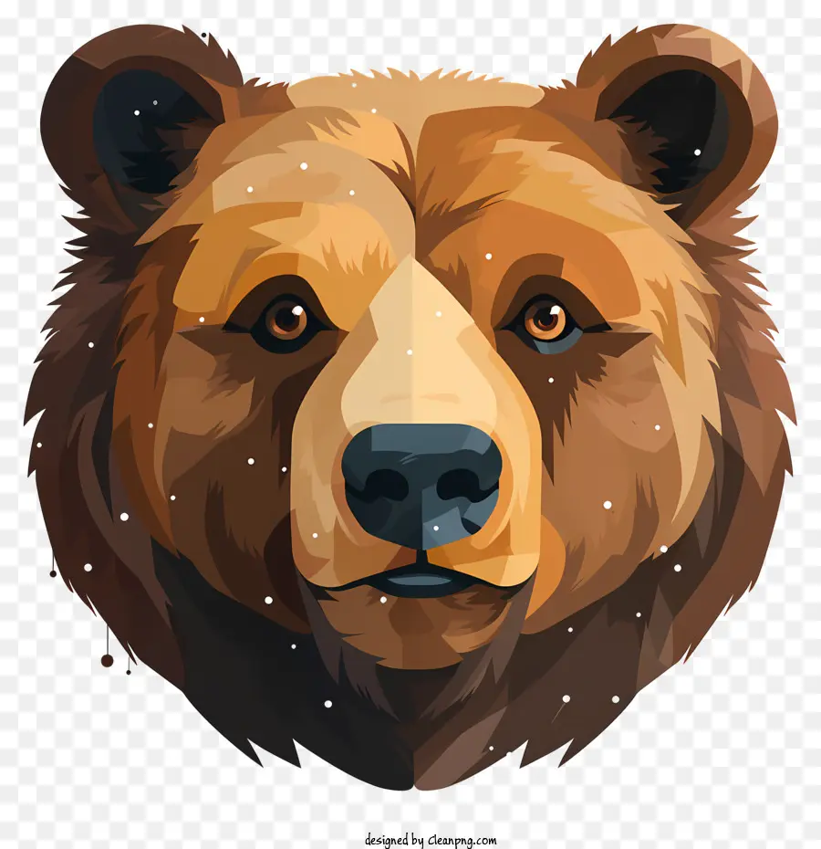 Portratto bruno orso orso orso foldy pelliccia grande orecchie - Scatto di orso marrone: orecchie grandi, bocca aperta