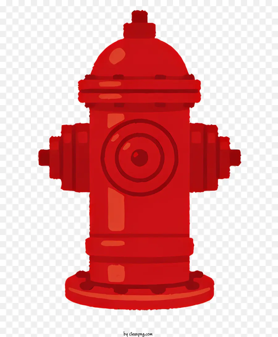 ICON FIRE HYDERRANTE ROTE FEUS HYDRANTS ZYLINDRISCHER FIRS HYDRANTS Weites Basisfeuerhydrant - Red Fire Hydrant mit geschlossenem Ventil und 