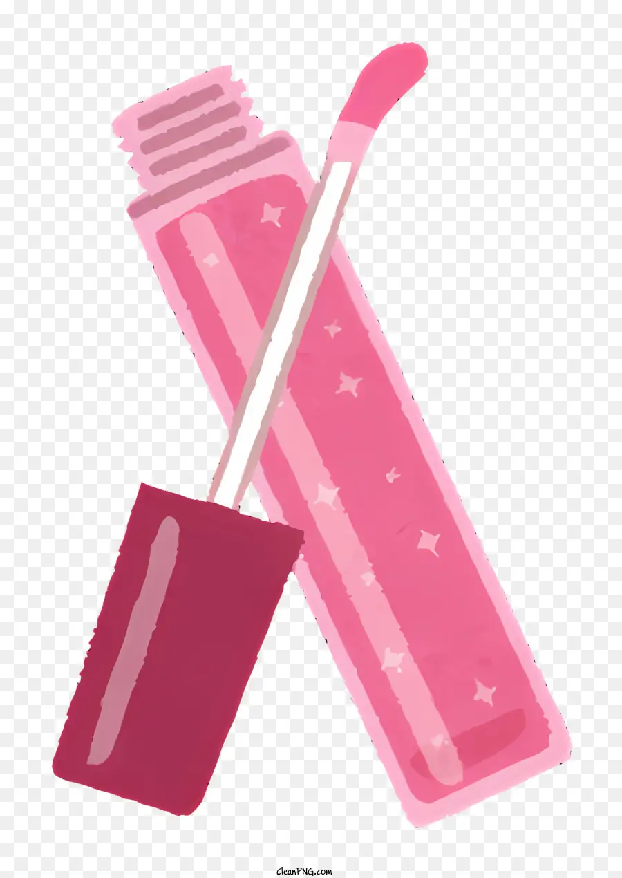 Make -up rosa Lippenstift Lippenstift mit Strohlippenstift Red Tipp Lippenstift - Rosa Lippenstift mit roter Spitze und Stroh