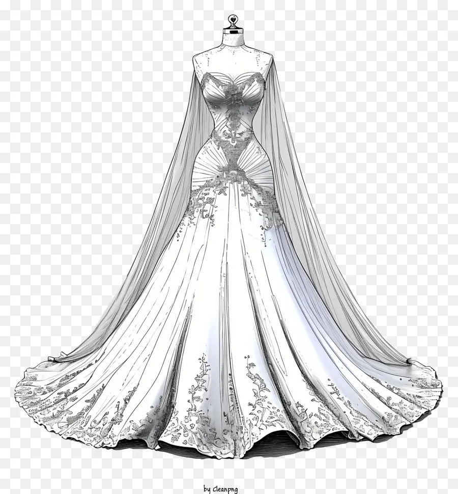 realistic bride dress wedding gown white silk long train cape