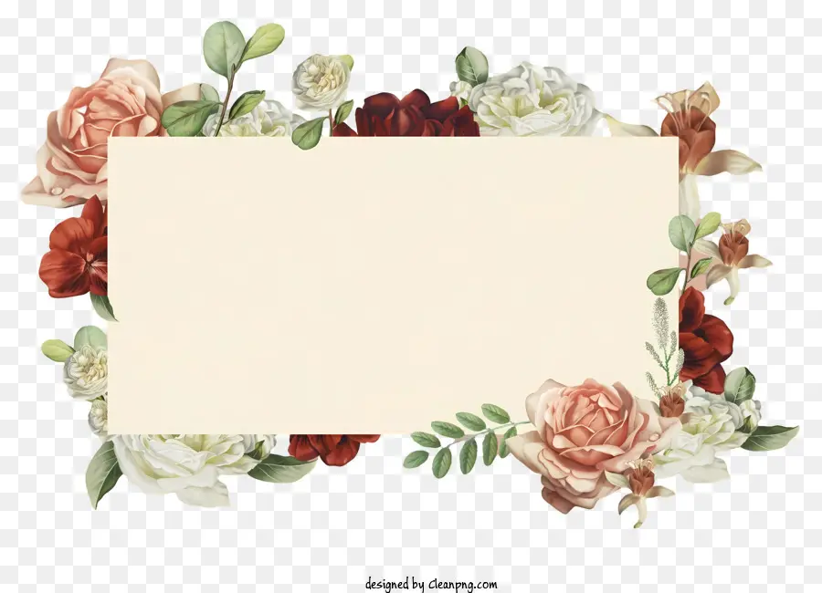 Hochzeitseinladung - Blumenrahmen mit elegantem und schönes Design