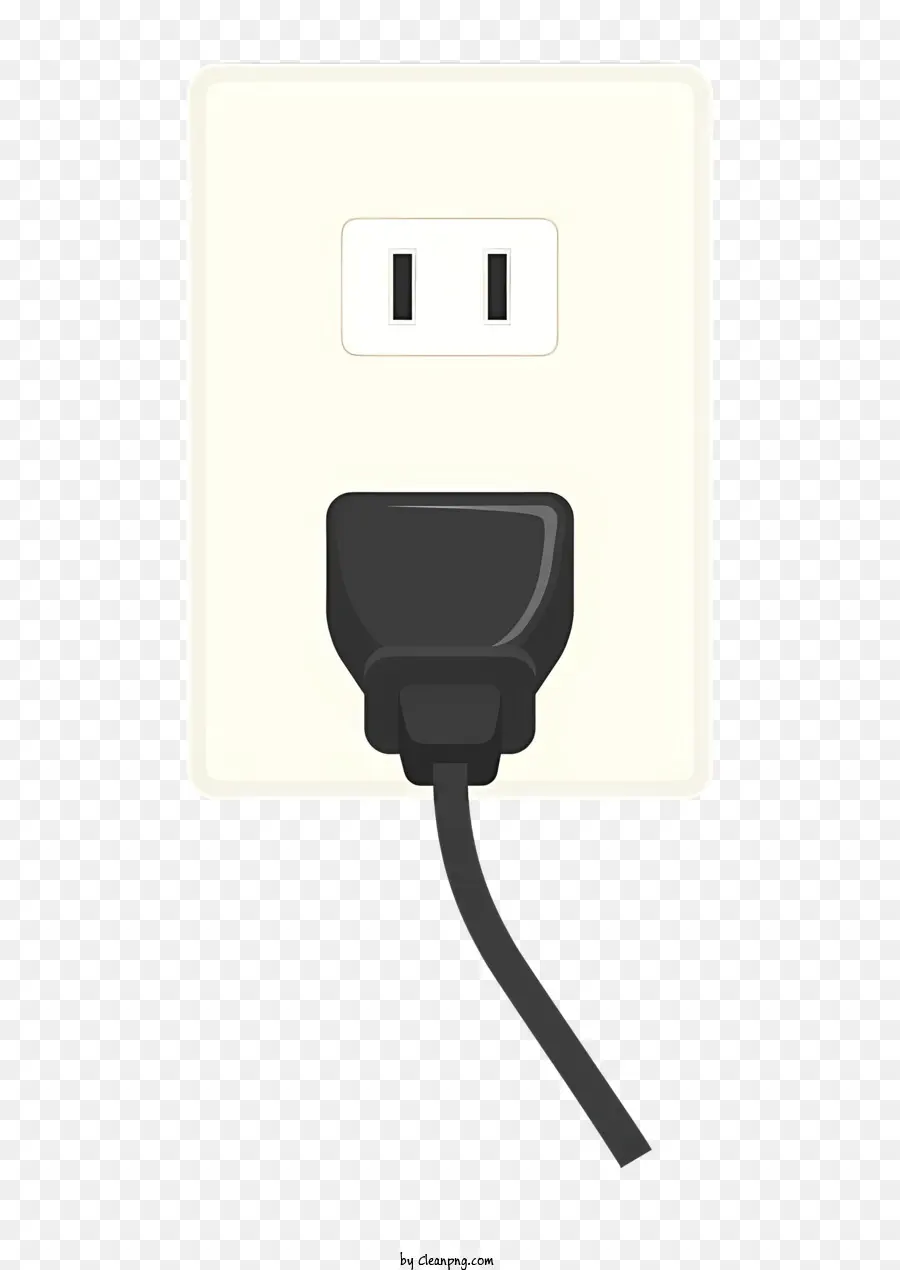 Outlet Plug Electrical Outlet Stecker Zinkenkabel - Einfaches Schwarz -Weiß -Bild der Elektroauslasse