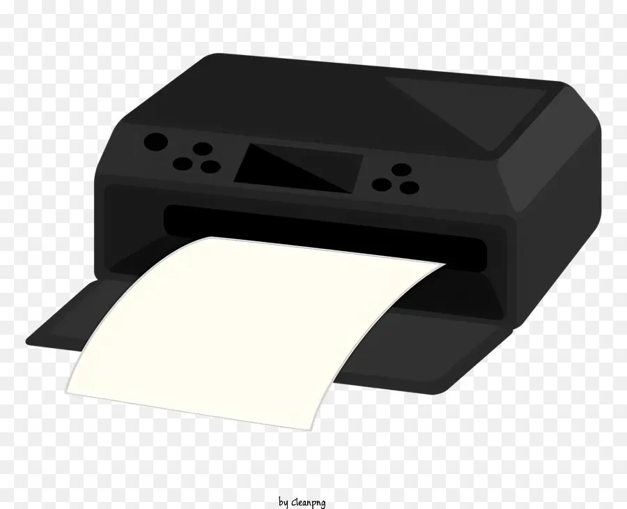 Stampante Stampante Stampa foglio di carta stampante nera - Stampante nera sulla superficie nera con carta