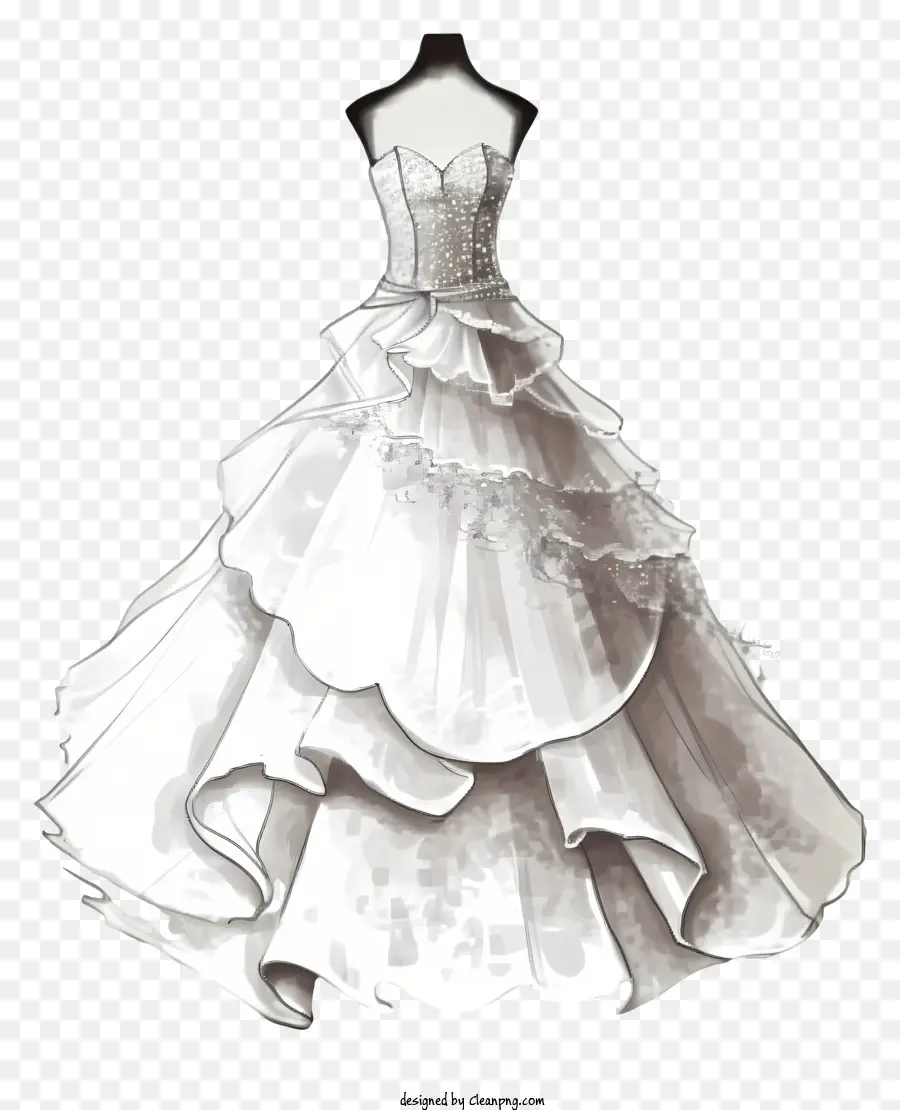 giorno di nozze - Elegante abito da sposa bianco con intricati dettagli in pizzo