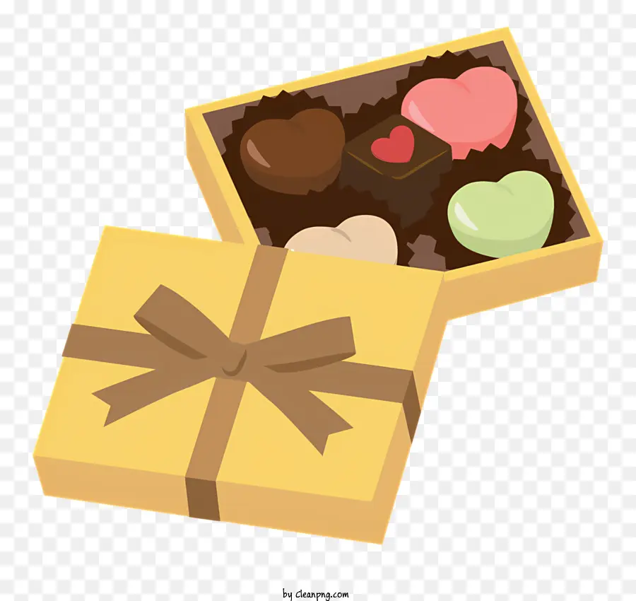 scatola regalo - Scatola regalo per il cuore al cioccolato con fiocchi decorativi