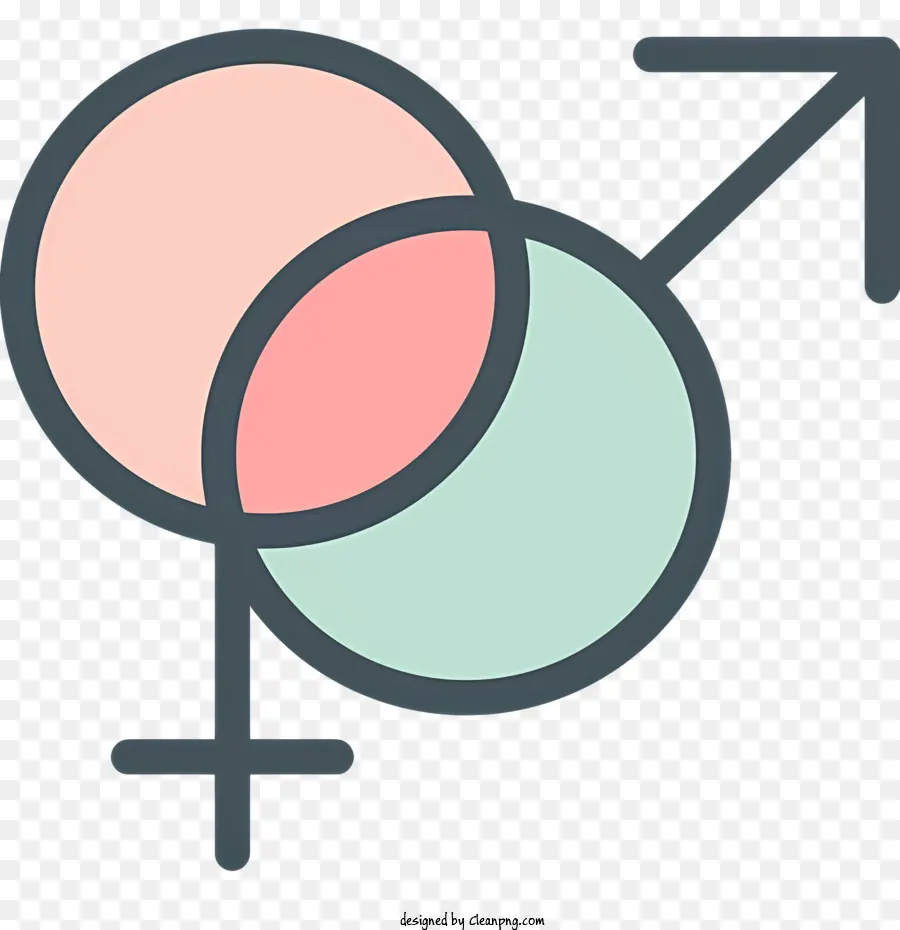 il giorno di san valentino - La sovrapposizione del cerchio rosa e del triangolo verde rappresentano l'unità di genere