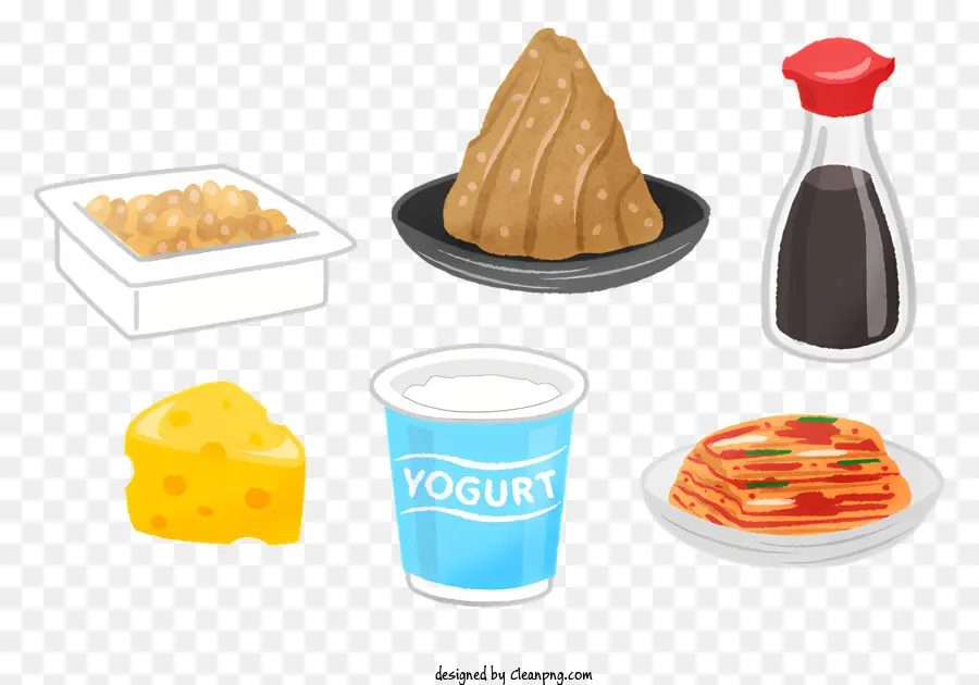 insalata - Prodotti alimentari assortiti visualizzati su sfondo nero