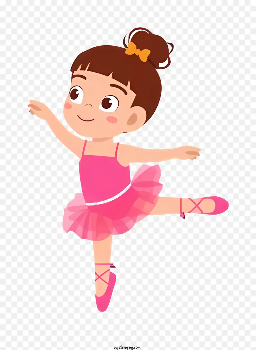 bambina - Bambina in costume da balletto rosa che balla