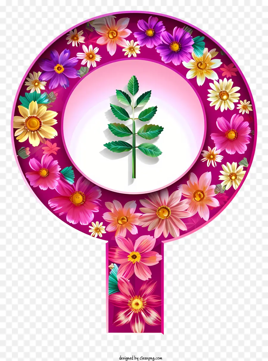 hoa thiết kế - Thiết kế hình tròn hoa với hoa và lá đầy màu sắc