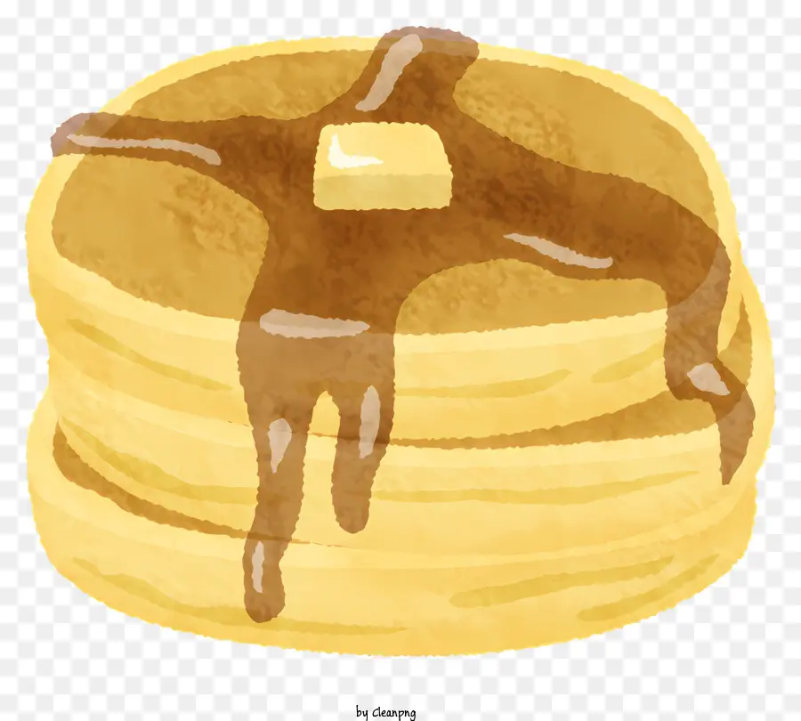 Pancakes alimentari Sciroppo di cioccolato Pancake soffici di pancake - Pila di pancake soffici con sciroppo di cioccolato