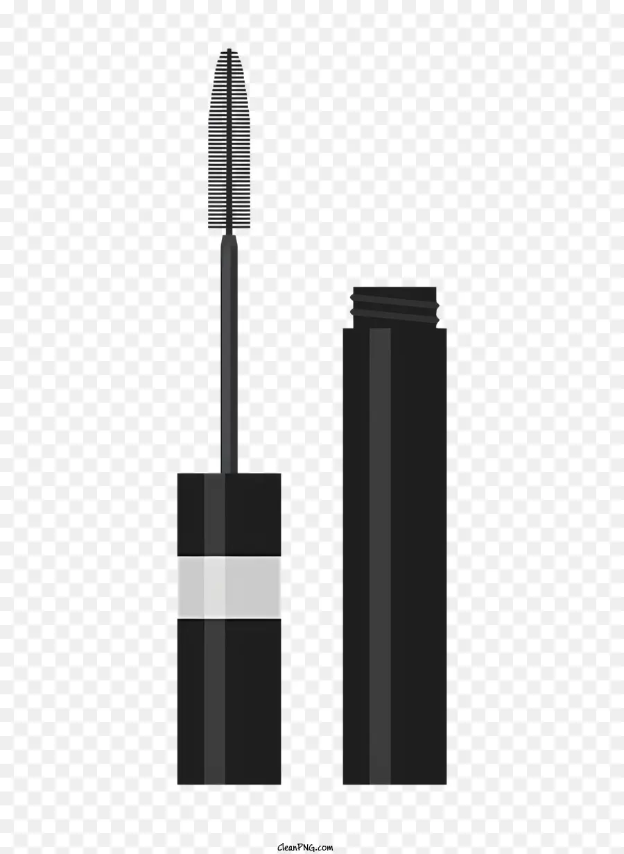 Clipart schwarzer Rohr langer Pinsel Kunststoffmaterial Zylindrische Form - Schwarzes Plastikrohr mit langer Bürstenbefestigung
