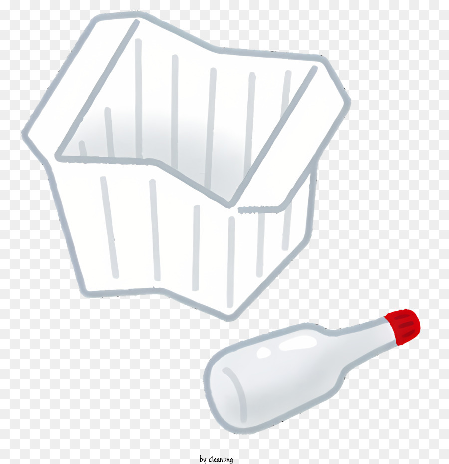 Clipart Plastikbehälter rote Kappe leere Plastikflasche Flüssigkeit Speicherbehälter - Bild: weißer Kunststoffbehälter mit roter Kappe und leere rote Flasche