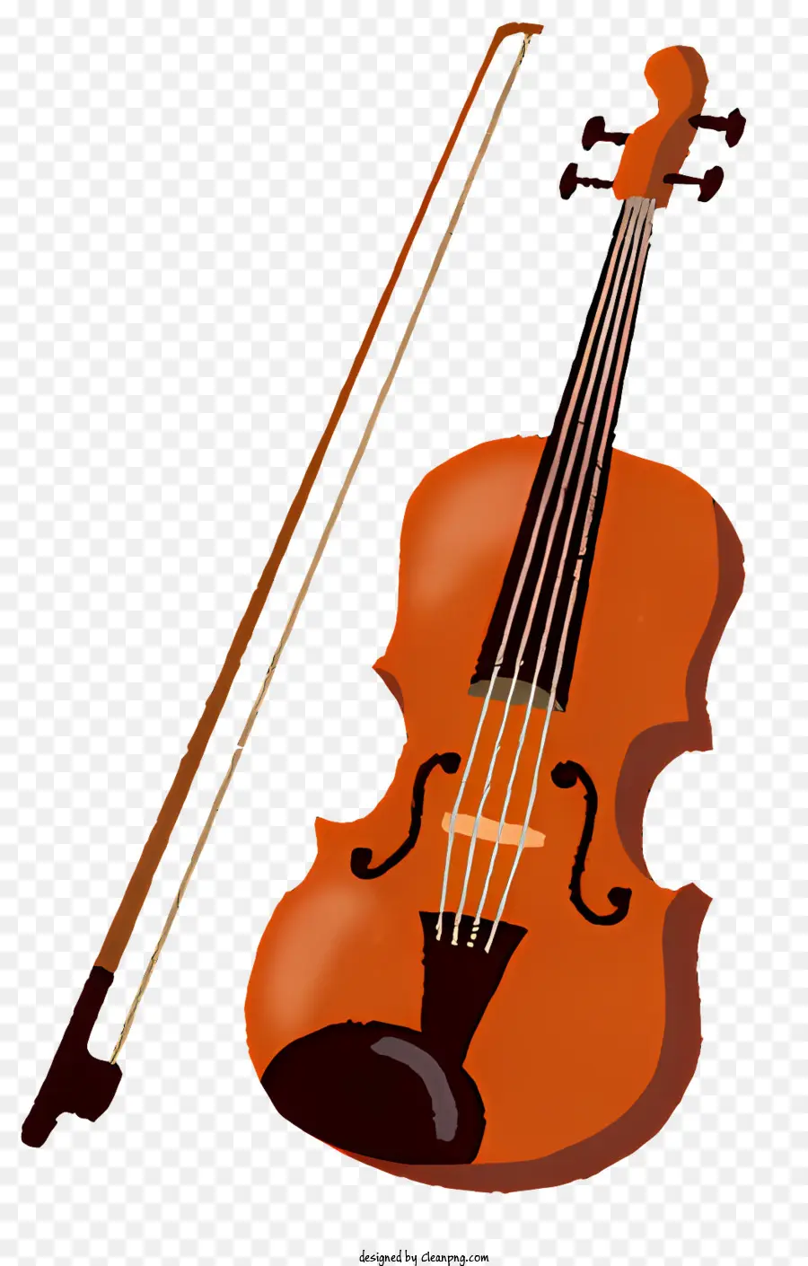 violino in legno di violino arancione musicale violino con violino curvo a prua - Violino arancione con intricate incisioni e fiocco
