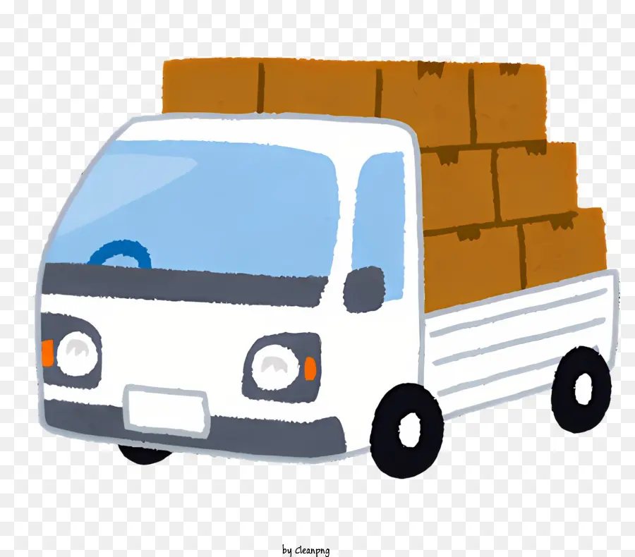clipart từ khóa phân phối hộp xe tải FedEx - được sử dụng trong một bài thuyết trình hoặc trang web về hậu cần và vận chuyển
