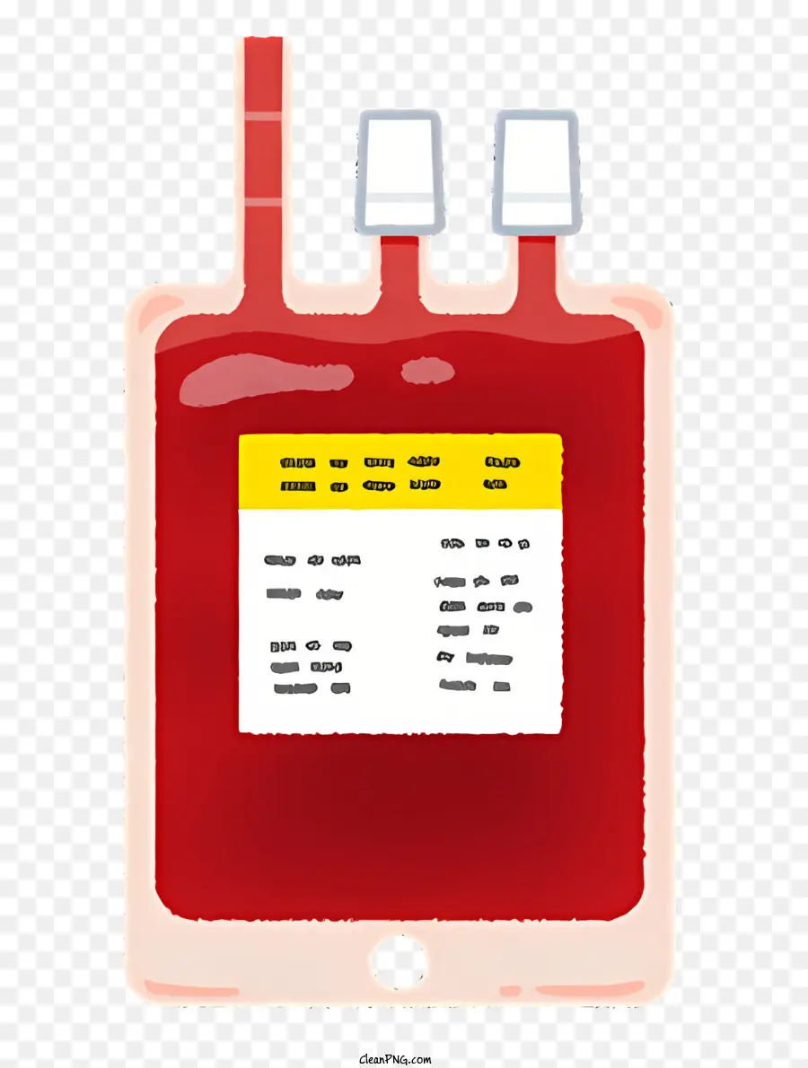 medizinische rote Plastiktüte Blut Extraktion Medizinische Behandlung Symbolik von Blut von Blut - Realistisches Bild einer blutigen Plastiktüte