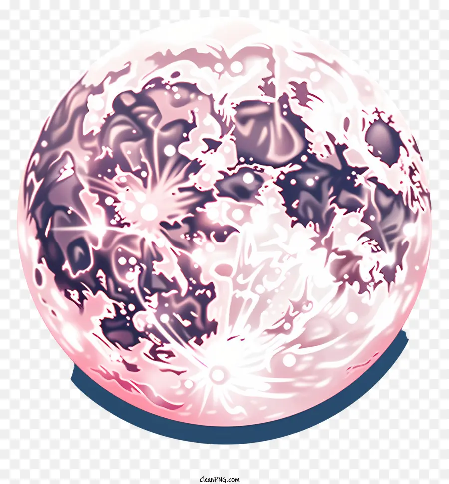 Luna di luna piena pastello Pink Moon Purple Moon che brilla Moon Moon sferica - Luna vibrante e dettagliata con effetto mistico e luminoso