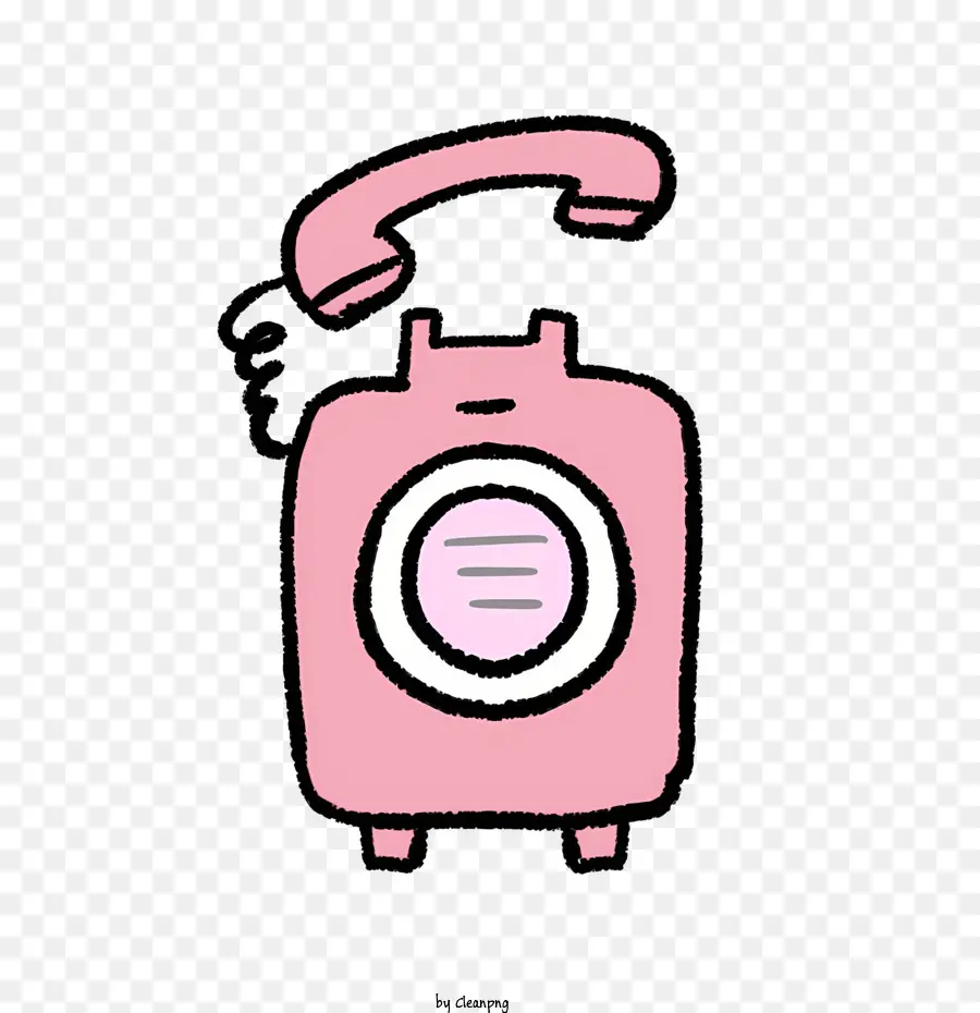 icona ricevitore del telefono rotondo con cavo per telefono rosa - Telefono rosa con cavo, corpo rotondo e quadrante