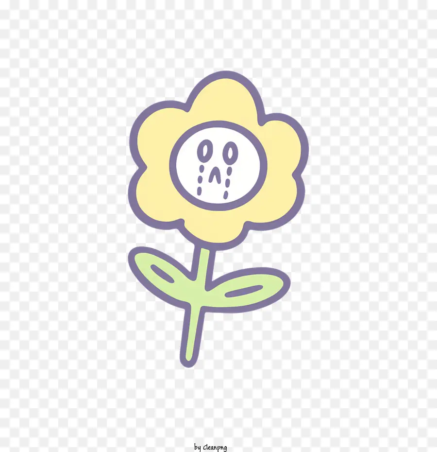 gelbe Blume - Traurige gelbe Blume mit stirnrunzelnden Blütenblättern