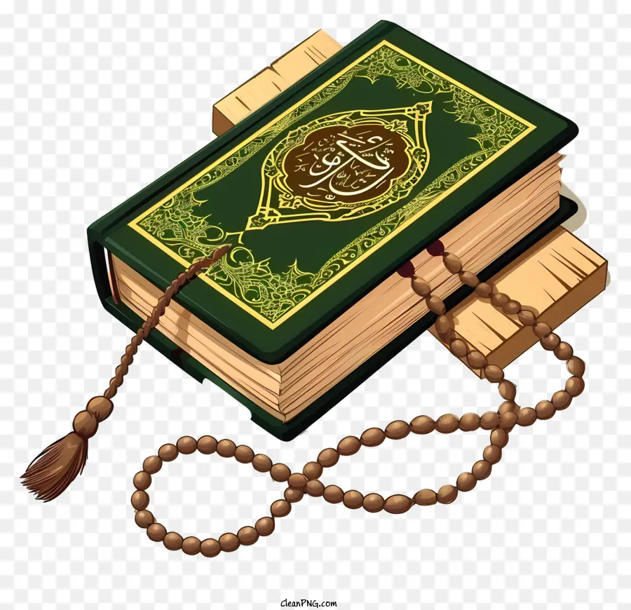 bordo dorato - Aperto il libro di preghiere musulmani con accenti d'oro