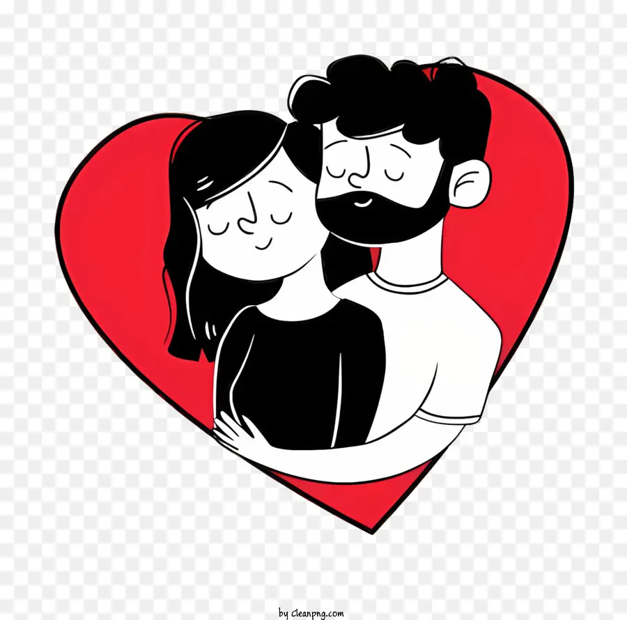 Liebe paar - Schwarz -Weiß -Bild von Paaren umarmt