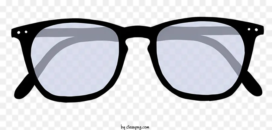 Icon Sonnenbrille schwarze Rahmen klare Objektive Scharniere - Schwarzer Plastikrahmen Sonnenbrille mit klaren, flachen Objektiven
