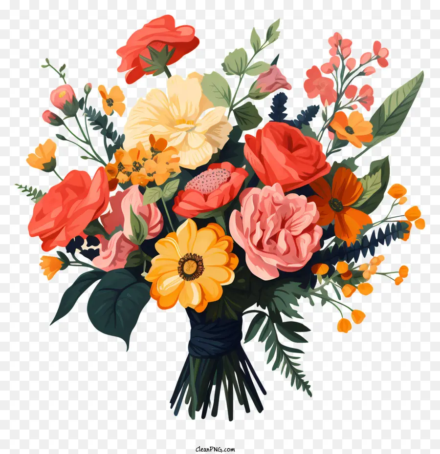 bouquet di fiori - Bouquet in stile vintage con fiori colorati nel vaso nero