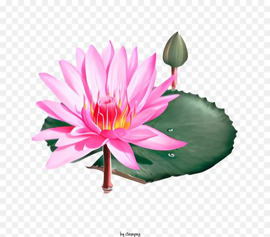 bông hoa sen - Hoa sen hồng trên lá với giọt nước