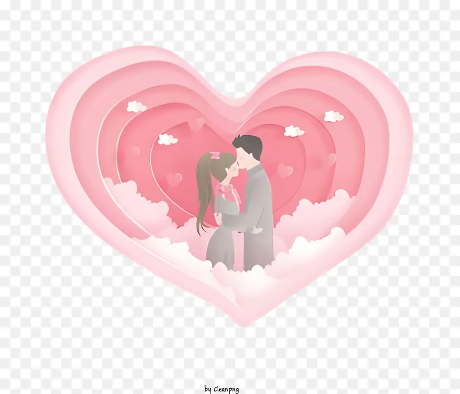 Liebe paar - Digitales Illustration von Paaren in Herzform