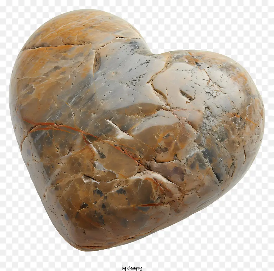 Đá trái tim hình trái tim hình trái tim màu xám đá nâu đá - Đá trái tim mịn màng, bóng bẩy với hình dạng đối xứng