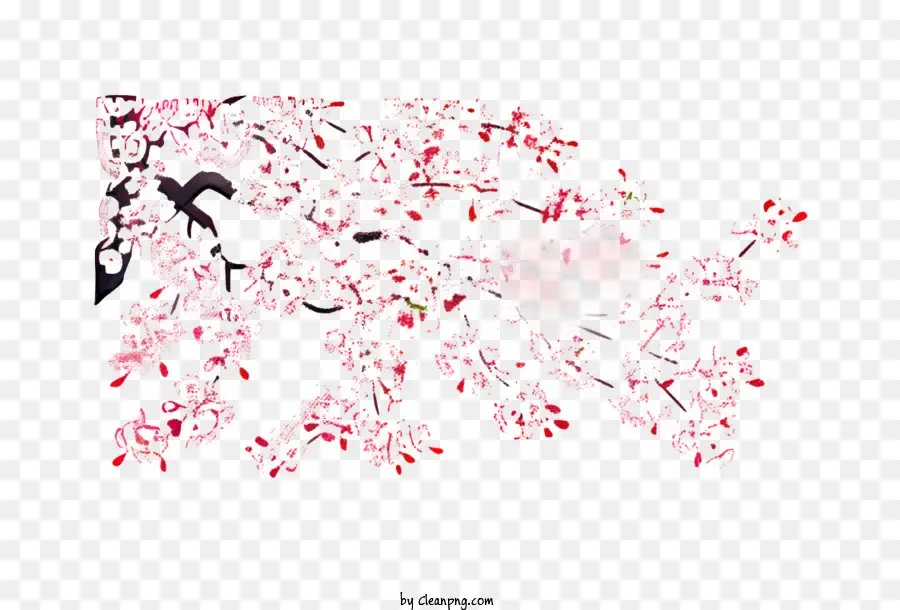 Feder großer Baum hell gefärbte rot und rosa Blätter Gewebepapierblätter - Buntes Baum mit papierähnlichen Blättern, die im Wind blasen