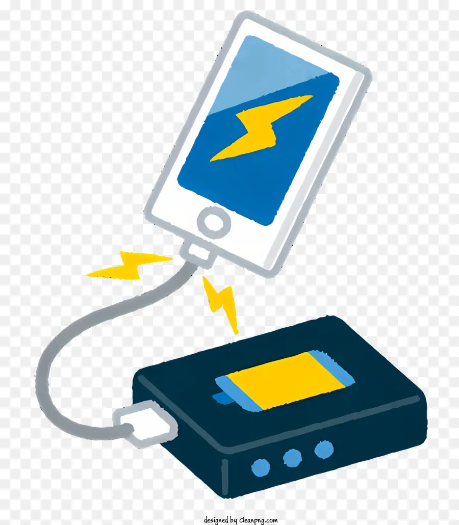 Biểu tượng Ngân hàng điện tử Lightning Sạc sạc thiết bị sạc di động Ngân hàng điện - Thiết bị được kết nối với Ngân hàng Điện và ổ cắm tường
