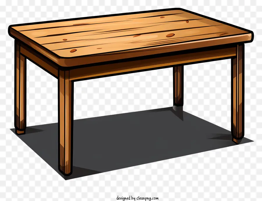 hand drawn cartoon table wooden desk smooth surface four legs stability