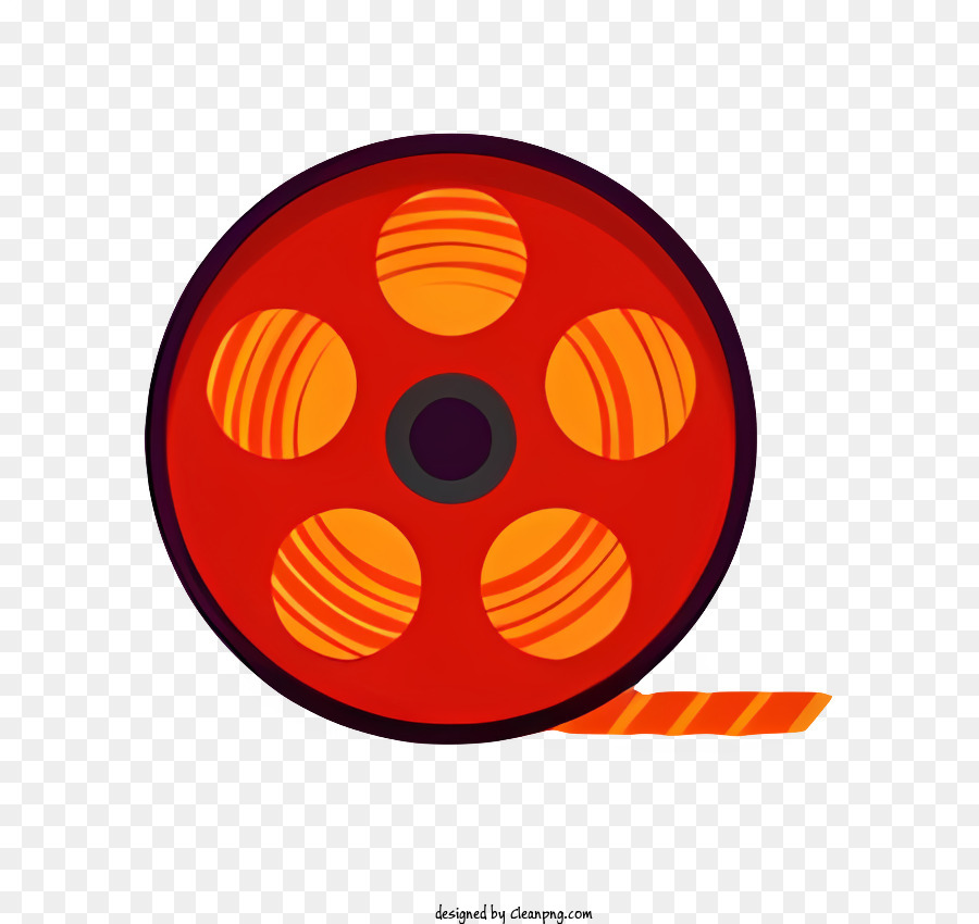 Film logo - Horizontaler Filmrolle mit orange und roten Farben