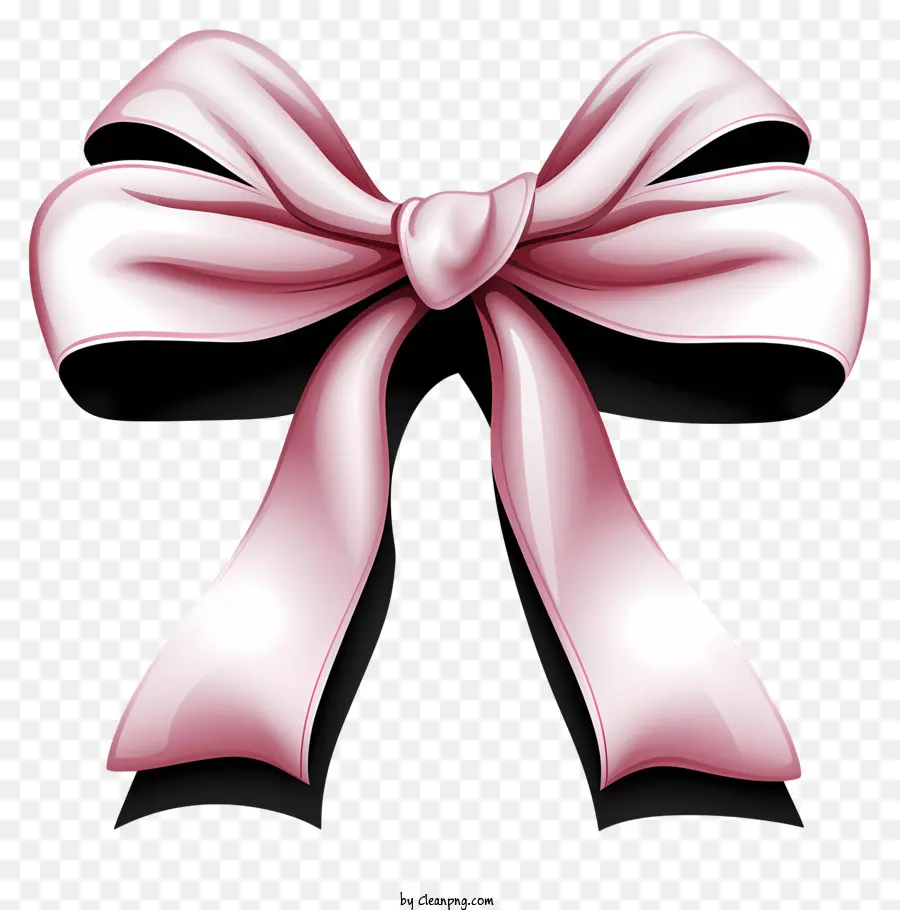 Pink Ribbon - Pink Seidenband mit schwarzem Bughintergrund