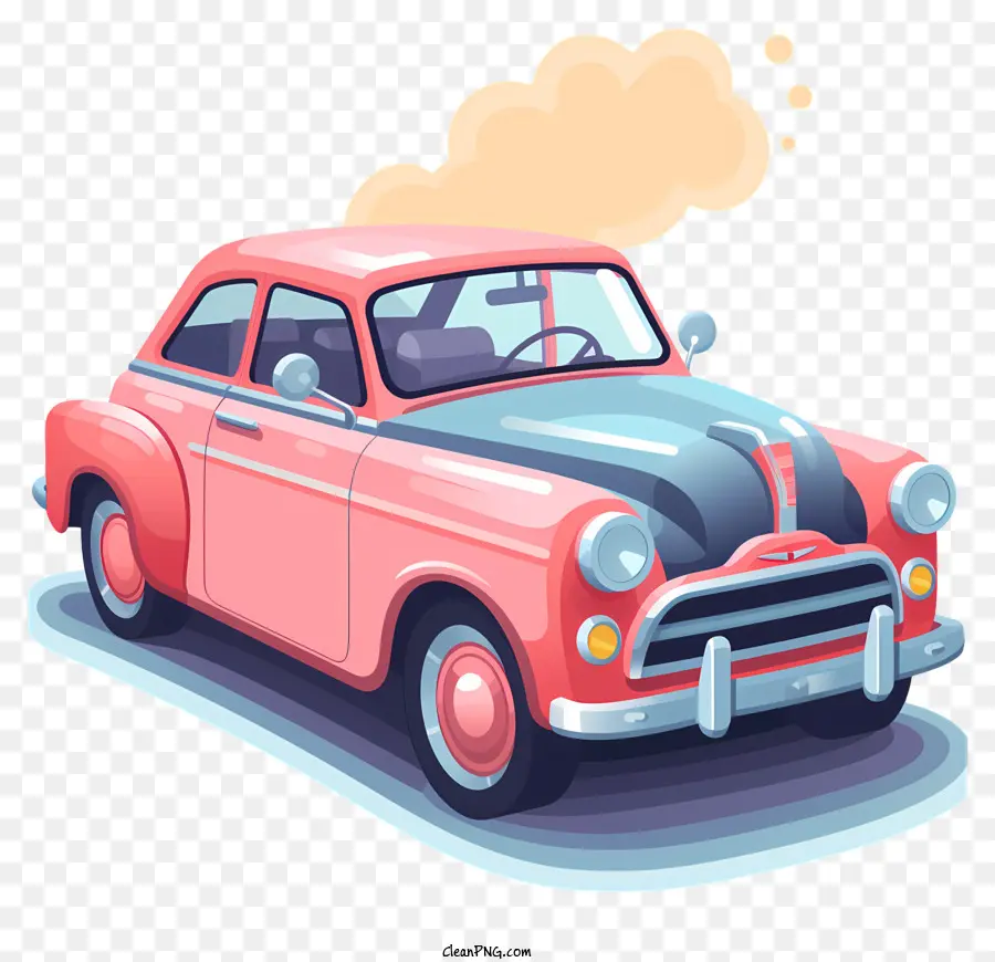 Pastellkarikaturwagen Vintage Car Auto Restoration Classic Car Motor Motor - Nostalgischer Cartoon zeigt die Person im Gedanken des Autos
