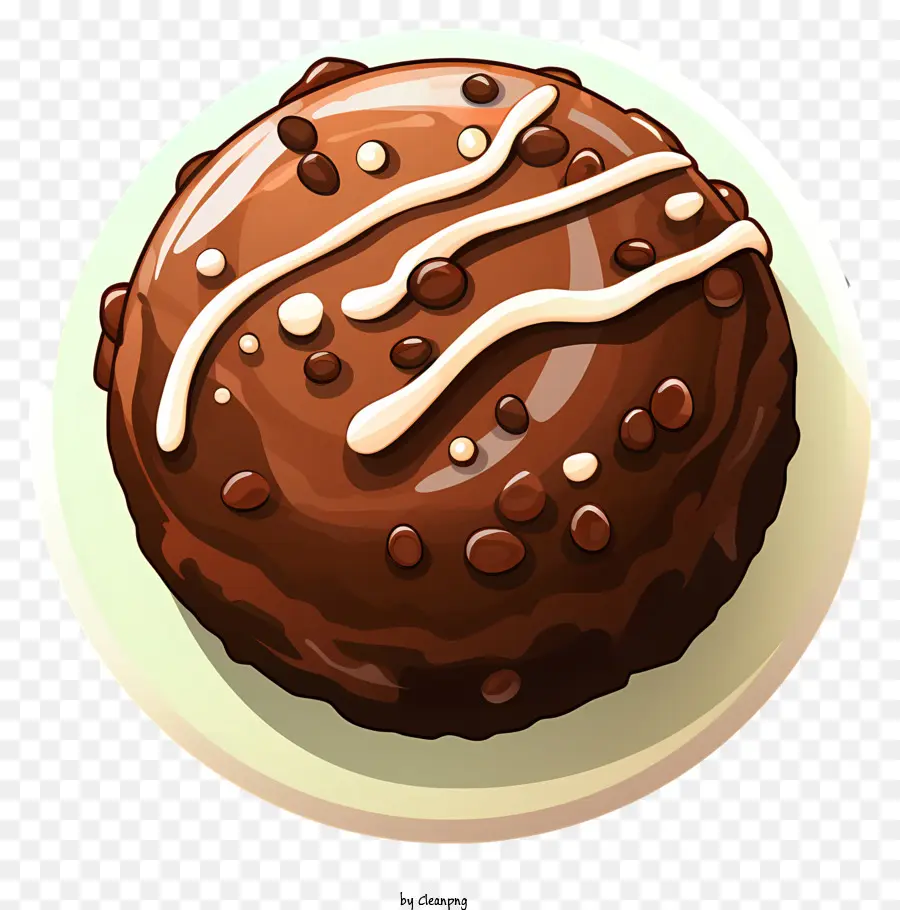 Doodle Chocolate Ball Chocolate Cake Chocolate Schokoladenfrosting weiße Schokoladen -Chips Schokoladen -Ganache - Köstlicher und gut präsentiertes Schokoladenkuchen mit Ganache