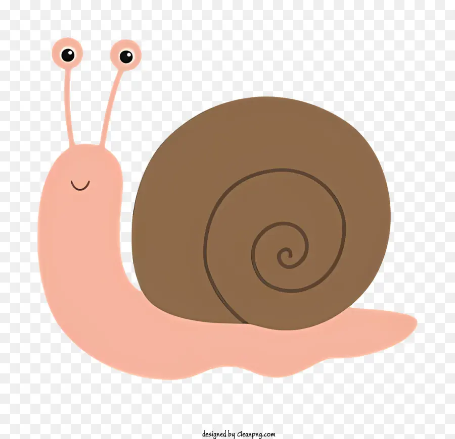 cartoon snail brown snail large eyes small antennae round body