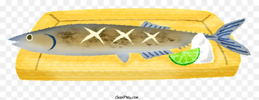 ICON PESCE GUTTRO PESCE PESCE Anatomia Dissezione di pesce - Pesce con le viscere esposte, lime, bassa qualità