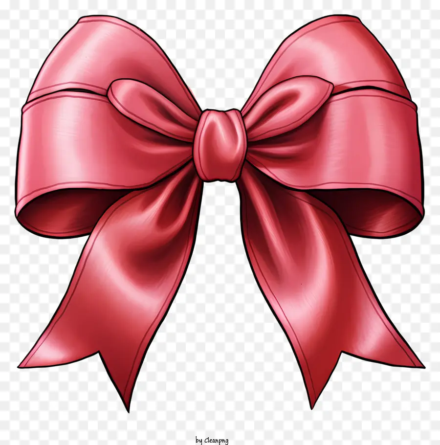 sketch style ribbon red bow satin fabric shiny finish polished bow