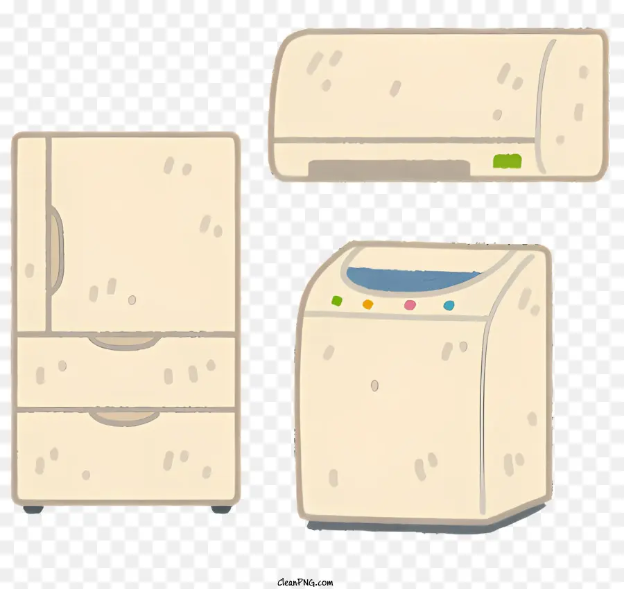 Icon -Kühlschrank -Gefrierfach Eishersteller -Spender - Eine Illustration eines geschlossenen pixeligen Kühlschranks